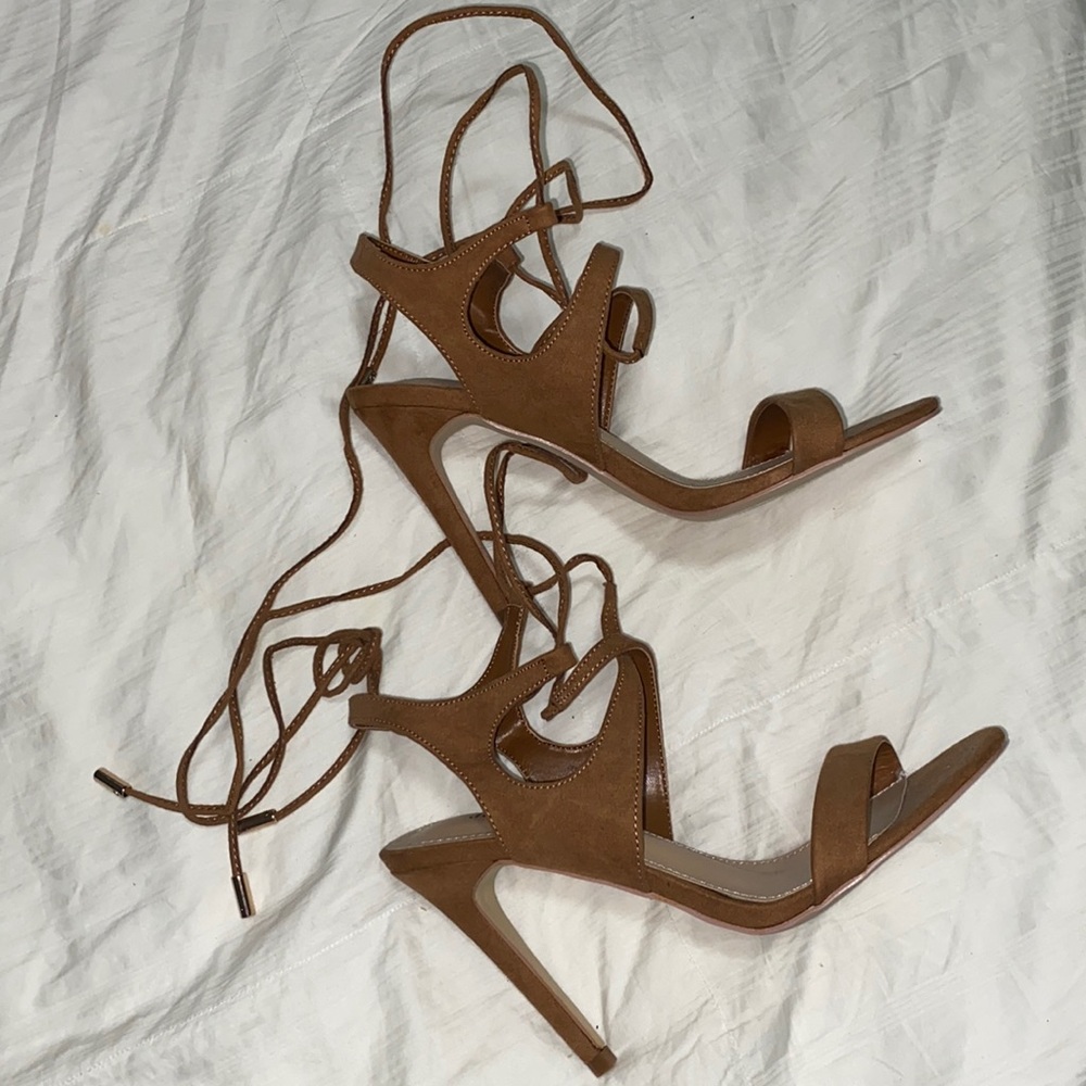 3/$25 Brown strap high heel sandals